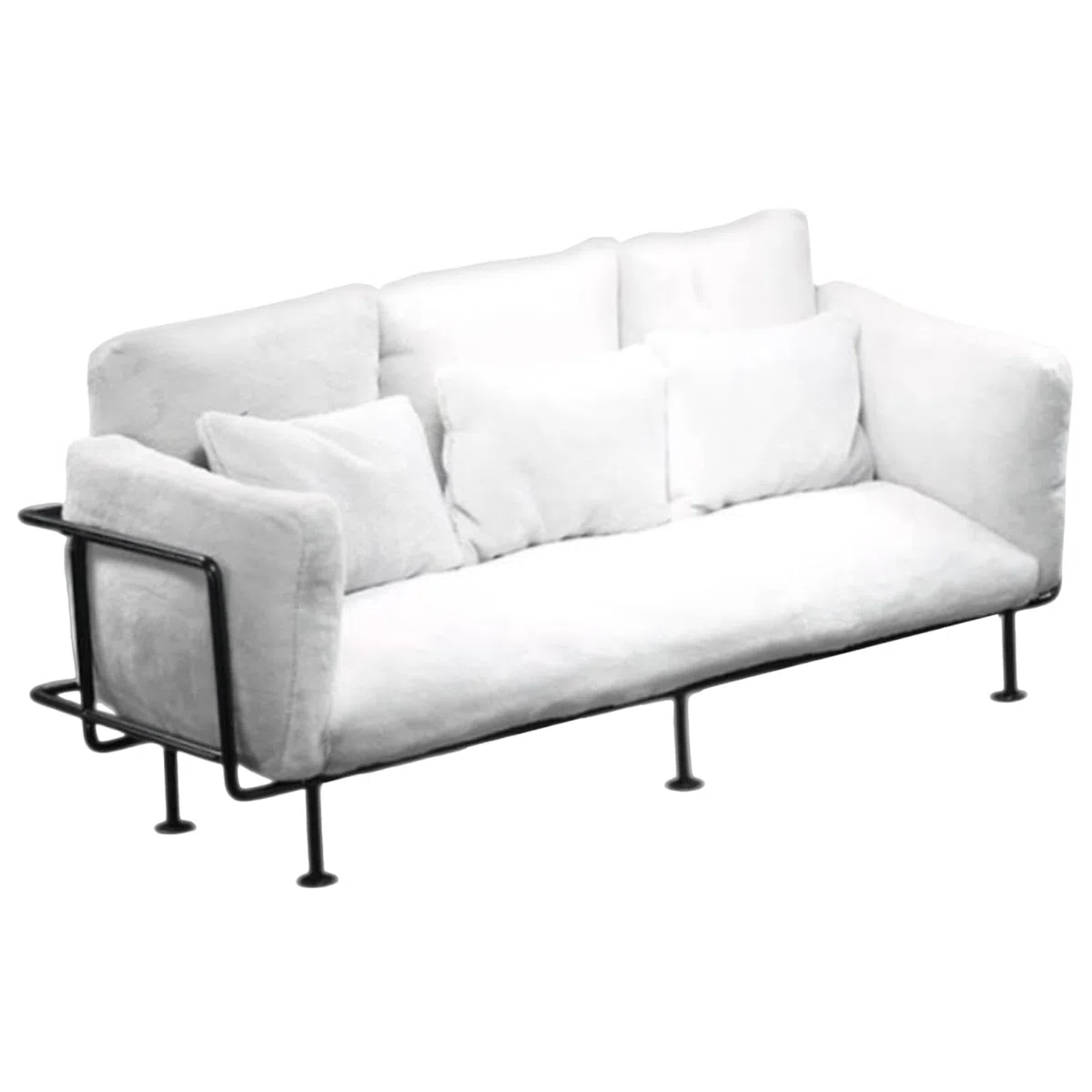 Żelazna rama sofa model figurka ekspozycyjna meble z miękką aksamitną poduszką do skali 1/6 model domu dla lalek projekt dekoracje scena budynek
