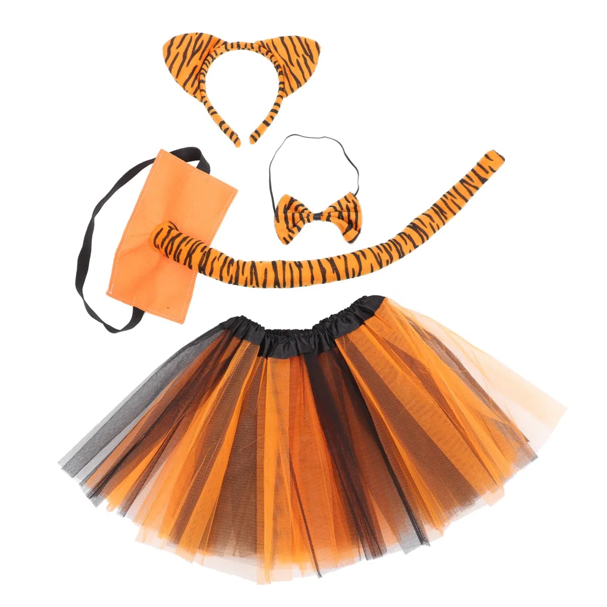 TOYANDONA 5 Zestawów Nakrycia Głowy Tygrysa Spódnica Tygrysa Halloween Cosplay Rekwizyty Tygrysa Cosplay Zwierzęcy Kostium Dekoracja Kostiumu Zwierzęcego Akcesoria Do Kostiumów O Tematyce