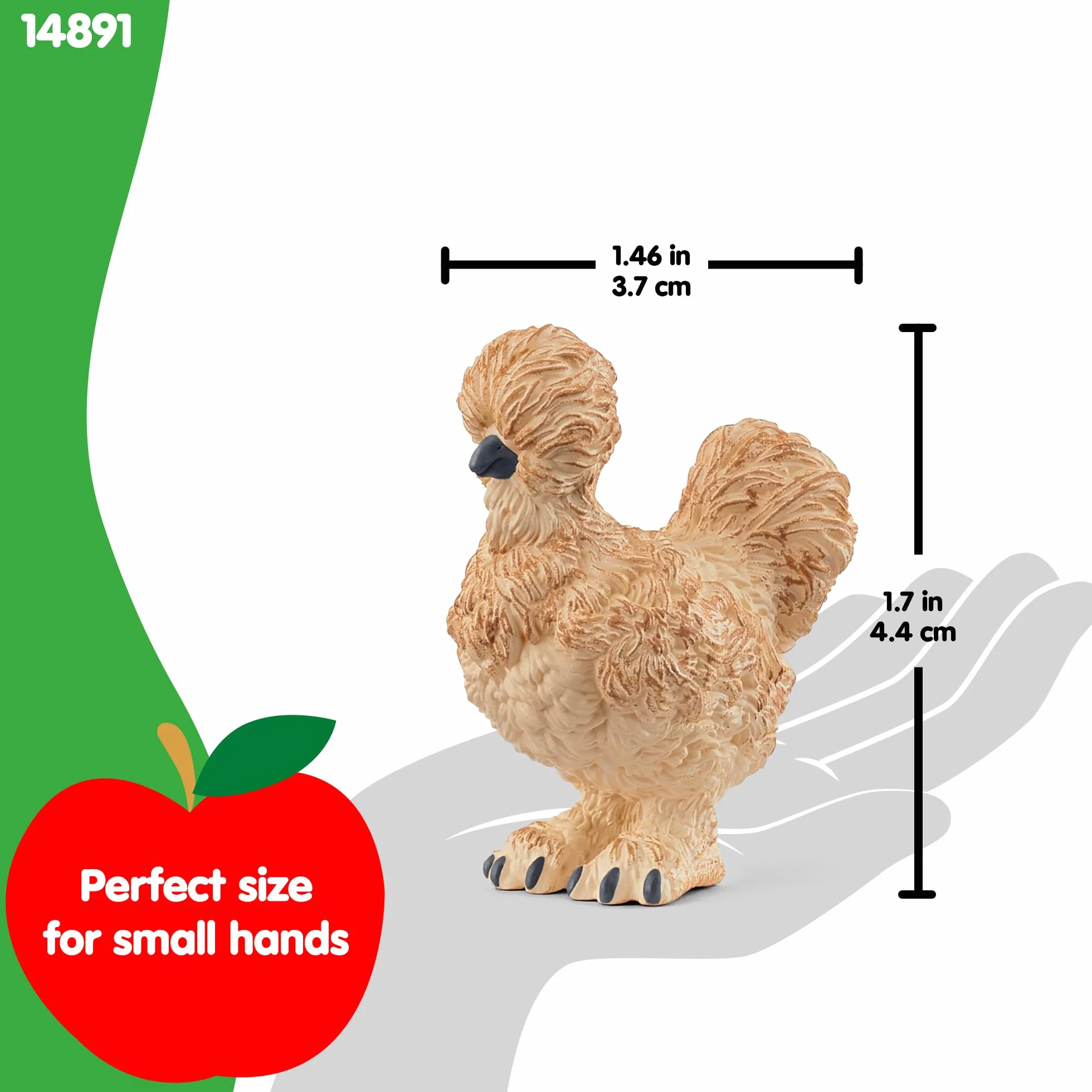 schleich FARM WORLD | Kurka jedwabista 14891 | realistyczna figurka z farmy | szczegółowe odwzorowanie zwierząt | prezent dla chłopców i dziewczynek | zabawka dla dzieci od 3 lat | 4 x 2 x 4 cm