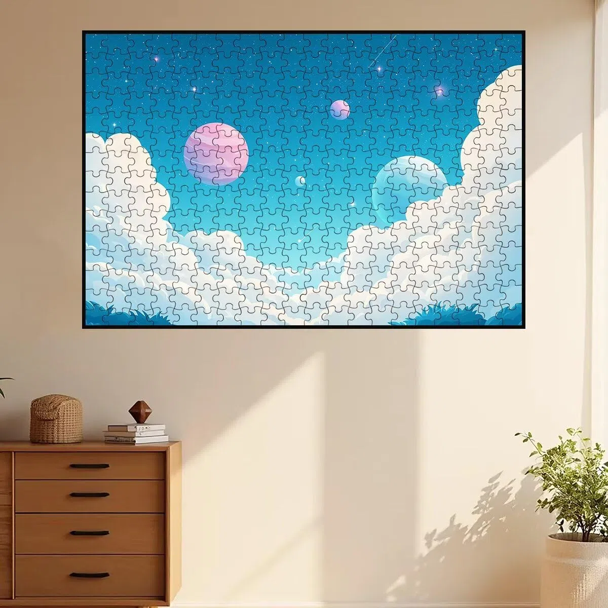 Puzzle 5000 sztuk dla dorosłych planeta, puzzle chmura, puzzle 5000 sztuk dla dorosłych, drewniane puzzle z pudełkiem na prezent rozmiar 156 x 105 cm, wyzwanie puzzle dla całej rodziny, prezent dla