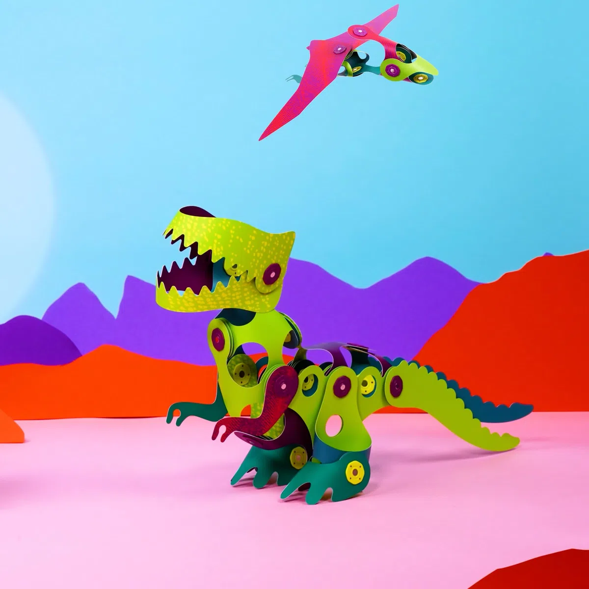 Clixo Dino Adventure Zestaw do budowania magnetycznych dinozaurów, 36 sztuk, elastyczne figurki 3D, zabawka edukacyjna dla dzieci