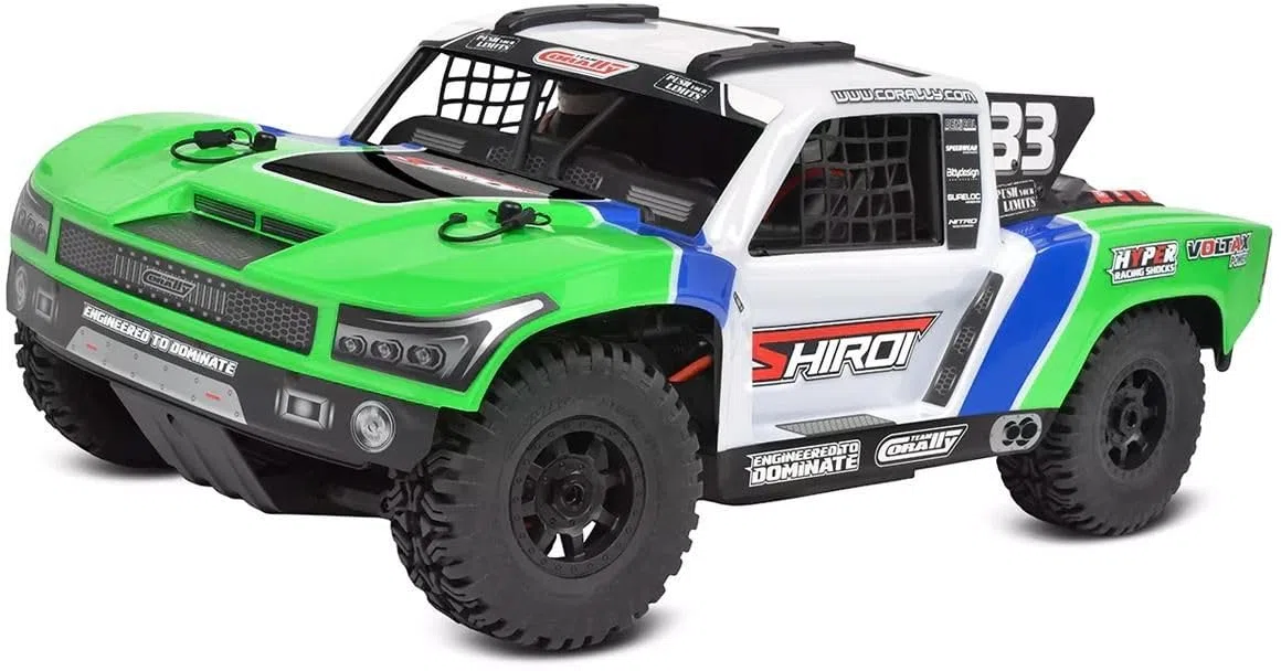 Corally Team SHIROI XP 6S, 1:8 RC Short Course Truck, 100 km/h, 6S-Power, aluminiowa obudowa 6061-T6, z pilotem zdalnego sterowania 2,4 GHz