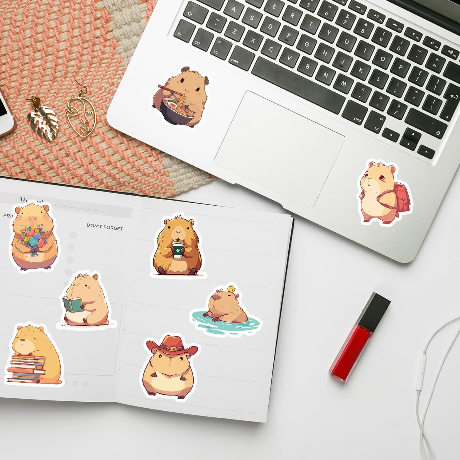 50 sztuk naklejek Capybara dla dzieci, duże 6,5 cm słodkie naklejki Capybara, wodoodporne naklejki Capybara na dekorację urodzin, naklejki Capibara, naklejki Kapibara na walizkę, butelkę z wodą