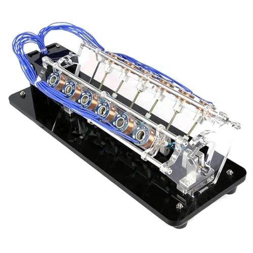 Model silnika elektromagnetycznego z konstrukcją LED, silnik cewki w kształcie litery V, podświetlany wyświetlacz pola magnetycznego i elektrycznego