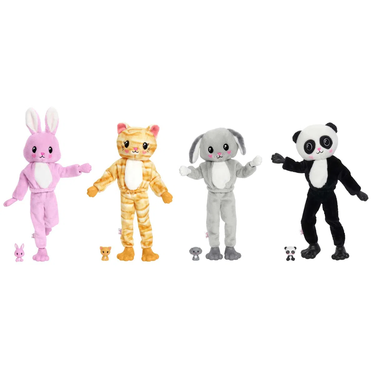 Barbie Cutie Reveal Lalka z kostiumem króliczka i 10 niespodziankami, w tym minizwierzątkiem + zmiana koloru, prezent dla dzieci od 3 roku życia, HHG19