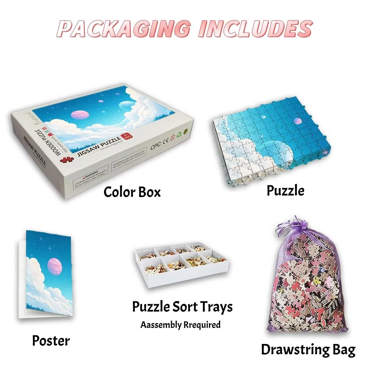 Puzzle 5000 sztuk dla dorosłych planeta, puzzle chmura, puzzle 5000 sztuk dla dorosłych, drewniane puzzle z pudełkiem na prezent rozmiar 156 x 105 cm, wyzwanie puzzle dla całej rodziny, prezent dla