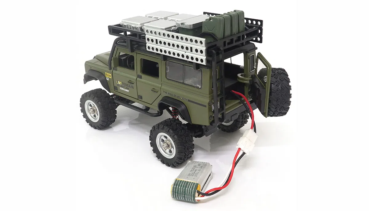 Amewi D90X28 metalowa skala szczotkowana 1:28 RC model samochodu elektryczny Crawler napęd na wszystkie koła (4WD) RTR 2,4 GHz, zielony