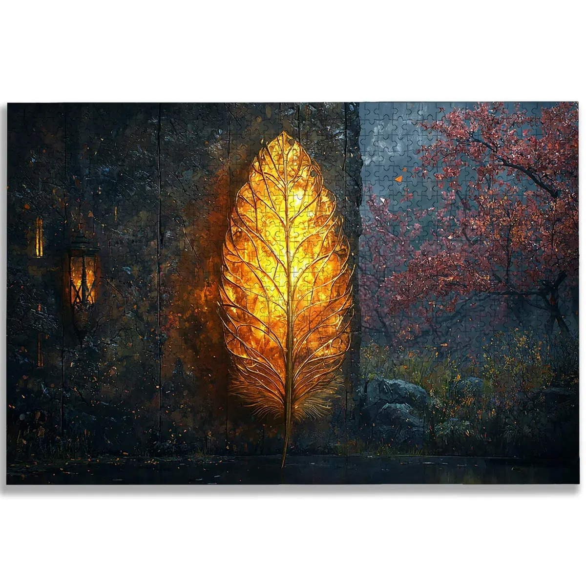 Puzzle 1000 sztuk dla dorosłych, pióro puzzle 1000 sztuk, retro puzzle dla dorosłych z pudełkiem, wymiary: 75 x 50 cm, drewniane puzzle dla całej rodziny, dekoracja domu, prezent dla kobiet, -2629
