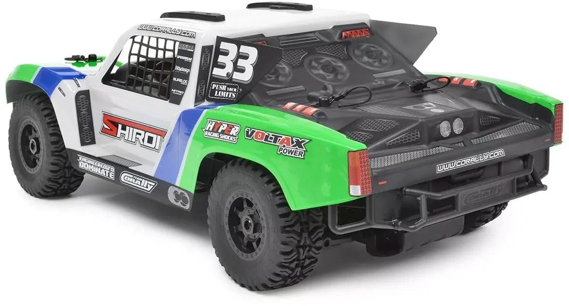 Corally Team SHIROI XP 6S, 1:8 RC Short Course Truck, 100 km/h, 6S-Power, aluminiowa obudowa 6061-T6, z pilotem zdalnego sterowania 2,4 GHz