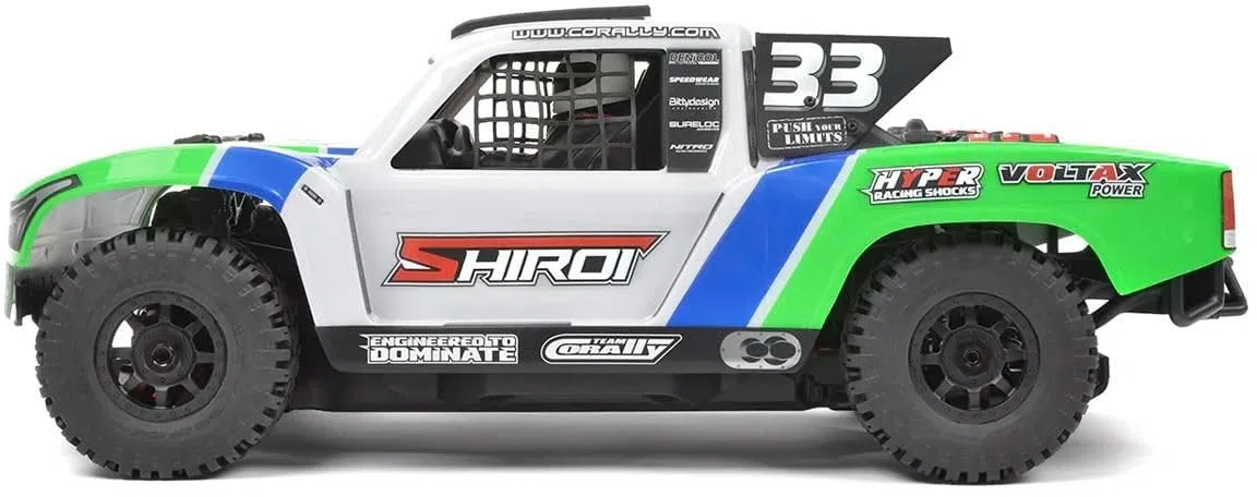 Corally Team SHIROI XP 6S, 1:8 RC Short Course Truck, 100 km/h, 6S-Power, aluminiowa obudowa 6061-T6, z pilotem zdalnego sterowania 2,4 GHz