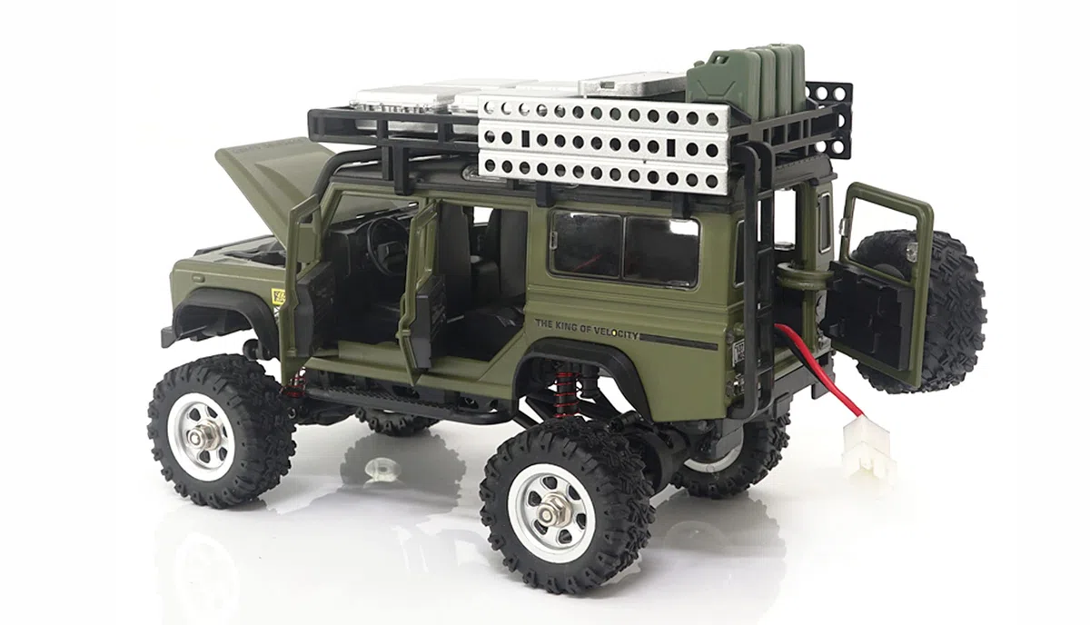 Amewi D90X28 metalowa skala szczotkowana 1:28 RC model samochodu elektryczny Crawler napęd na wszystkie koła (4WD) RTR 2,4 GHz, zielony