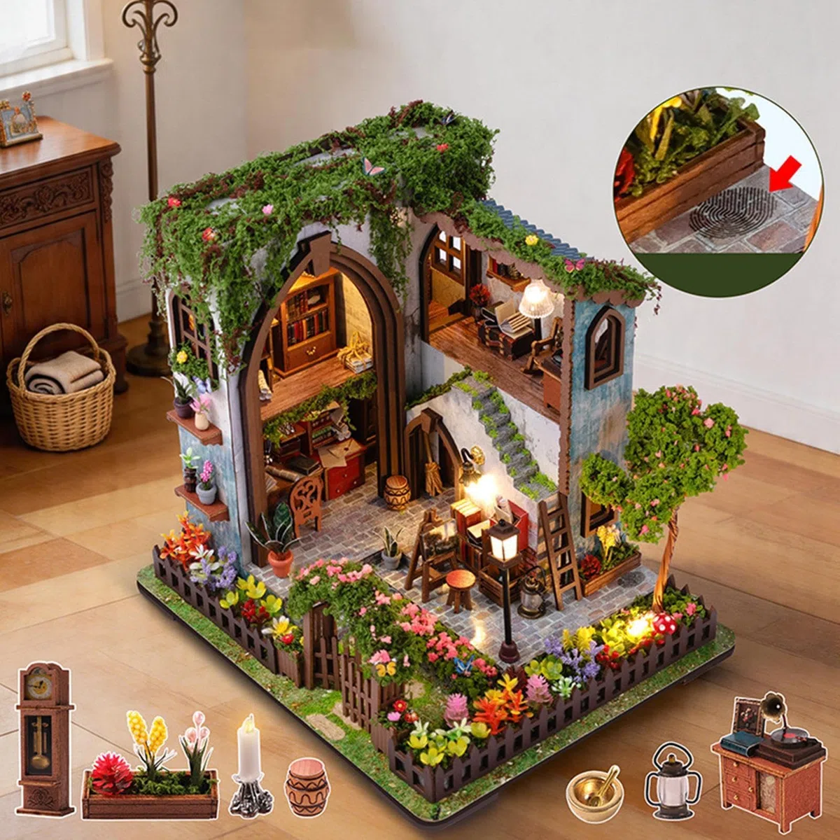 Miniaturowy zestaw do montażu dla dorosłych, ciepłe światło, realistyczny