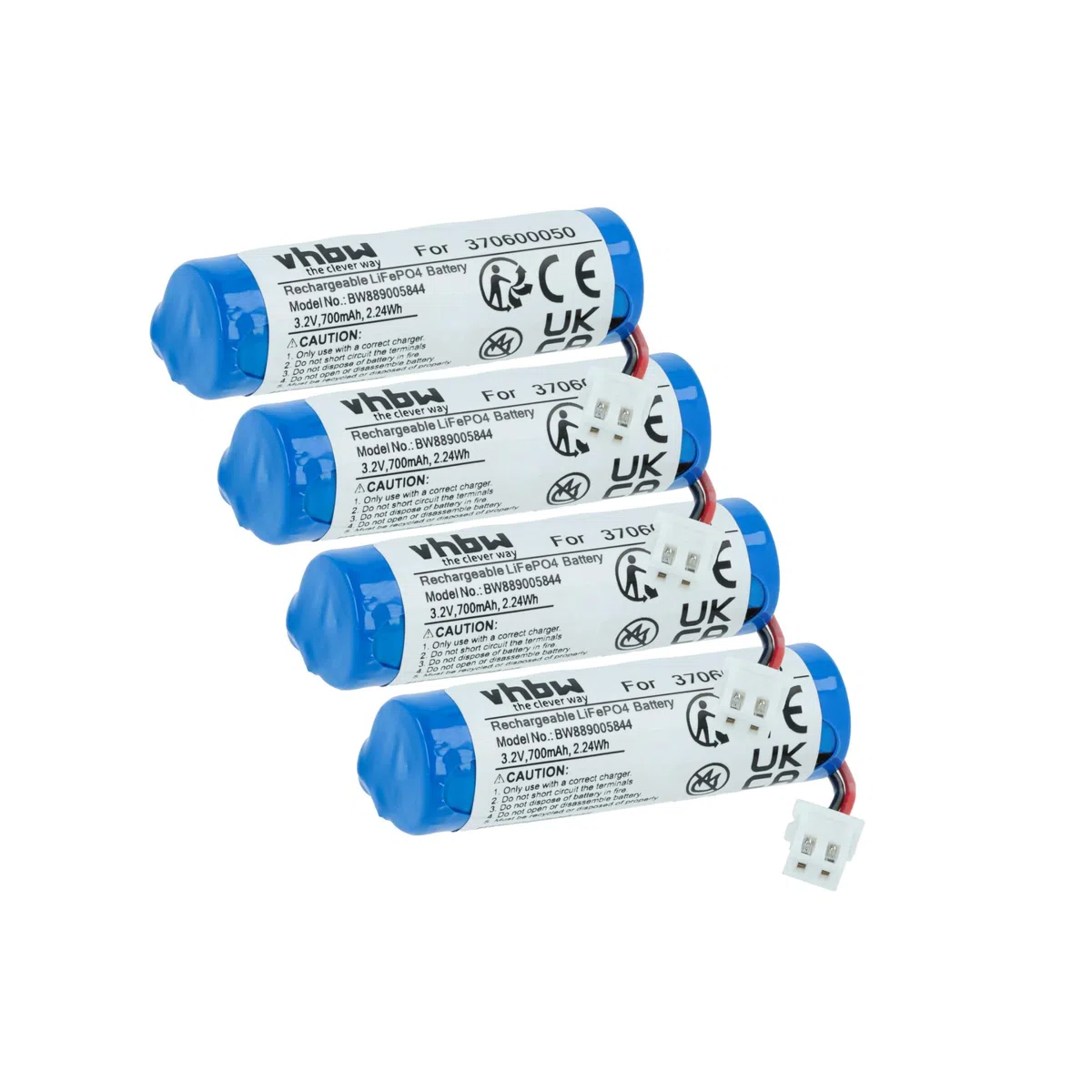 vhbw 4 baterie kompatybilne z Carrera 370181067, 370181066, 370181065 samochody wyścigowe (700mAh, 3,2 V, LiFePO4, 50 x 16 x 14 mm, JST ZH)