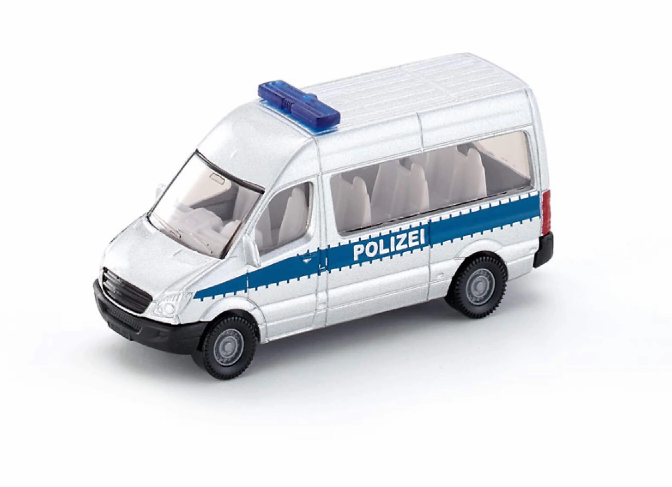 Siku 0804, Furgonetka policyjna, Metal/Tworzywo sztuczne, Srebra, Zaczep do przyczepy, Samochód zabawkowy dla dzieci