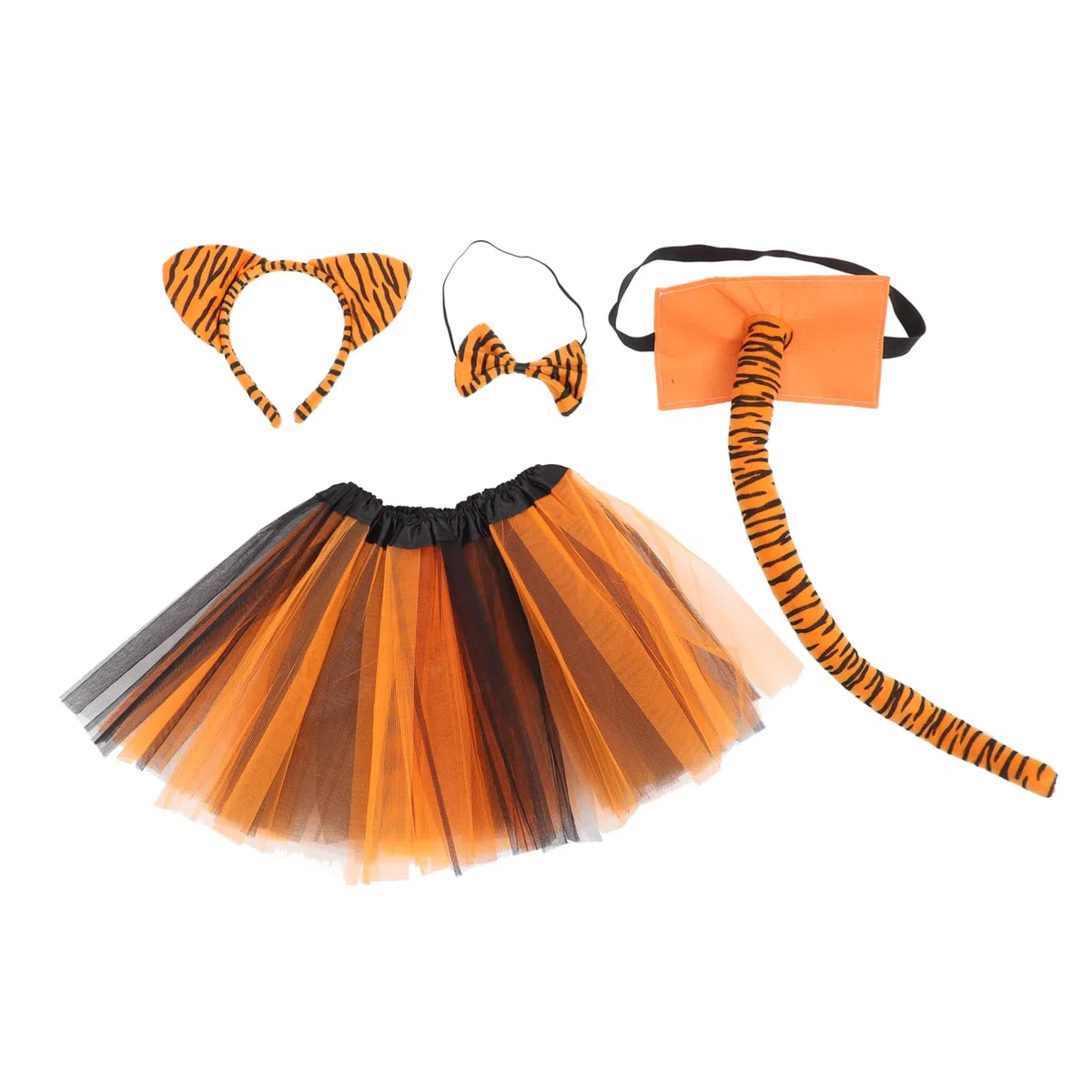 TOYANDONA 5 Zestawów Nakrycia Głowy Tygrysa Spódnica Tygrysa Halloween Cosplay Rekwizyty Tygrysa Cosplay Zwierzęcy Kostium Dekoracja Kostiumu Zwierzęcego Akcesoria Do Kostiumów O Tematyce