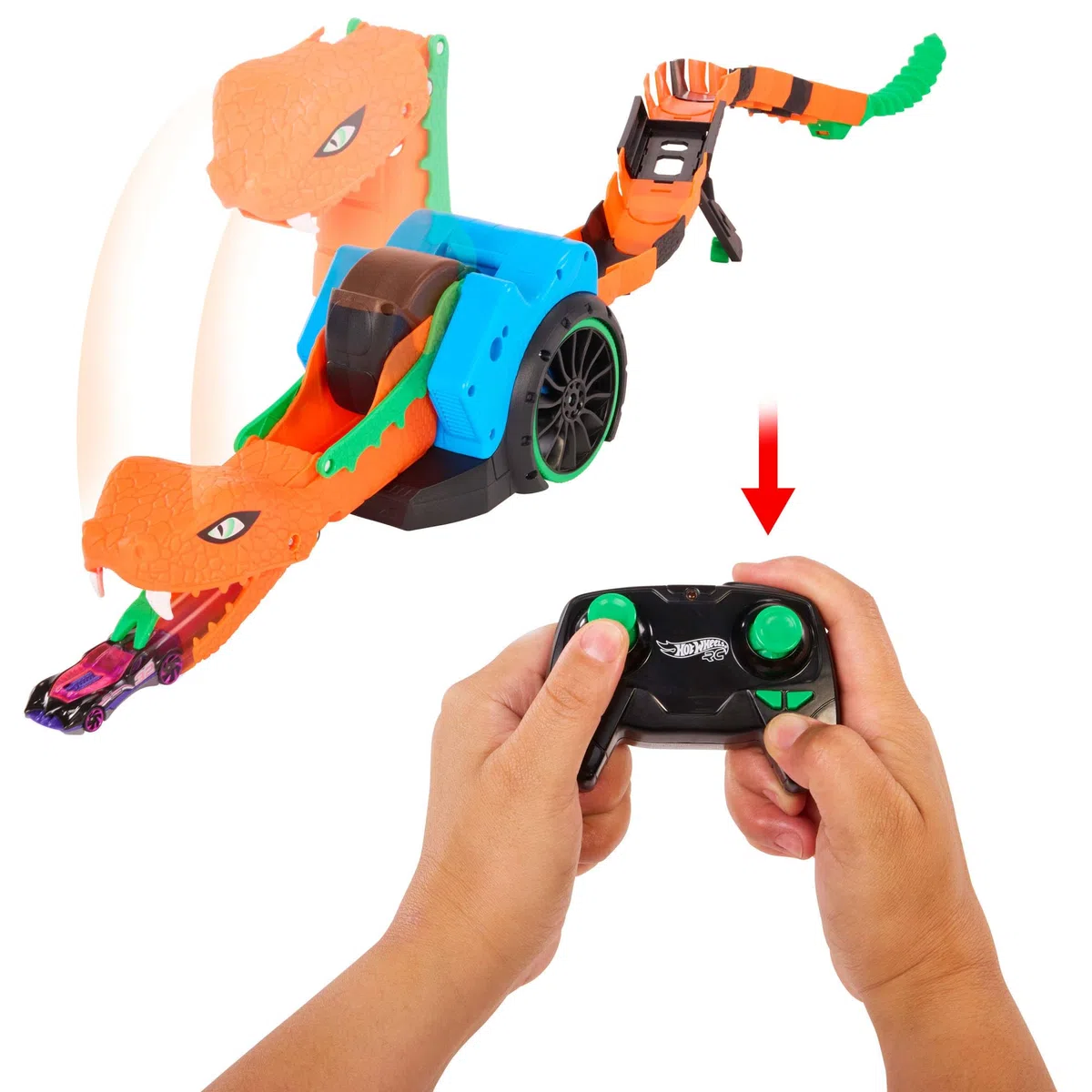 Hot Wheels Let’s Race Slither 'N Strike RC, zdalnie sterowany wąż