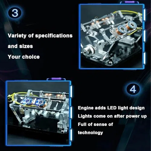 Model silnika elektromagnetycznego z konstrukcją LED, silnik cewki w kształcie litery V, podświetlany wyświetlacz pola magnetycznego i elektrycznego